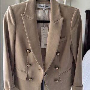Veronica Beard Beige Double-Breasted Dickie Blazer NWT